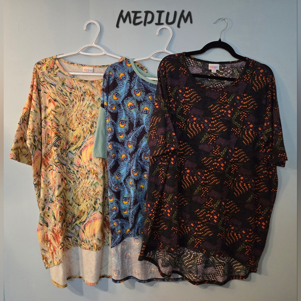 Lularoe Lot Of 3 Irma Tunic Top Multicolor Size Medium